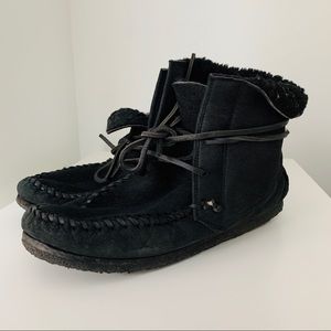 Isabel Marant Etoile black shearling booties